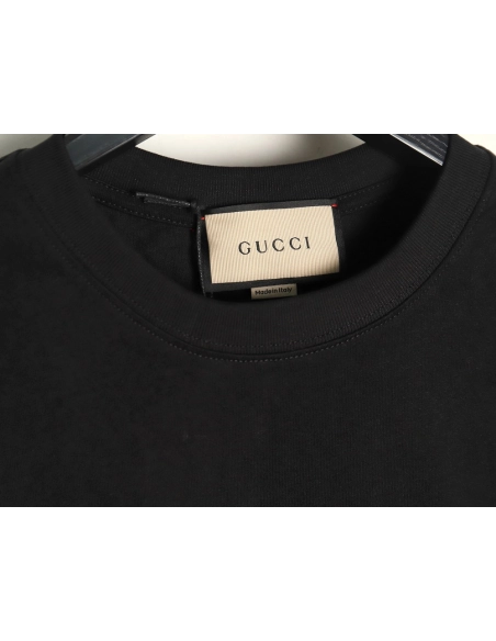 Gucci lines embroidery letters logo short sleeves TSK1,Gucci