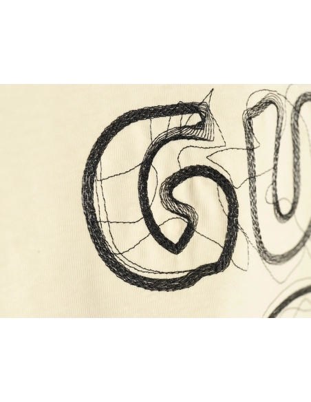 Gucci lines embroidery letters logo short sleeves,Gucci