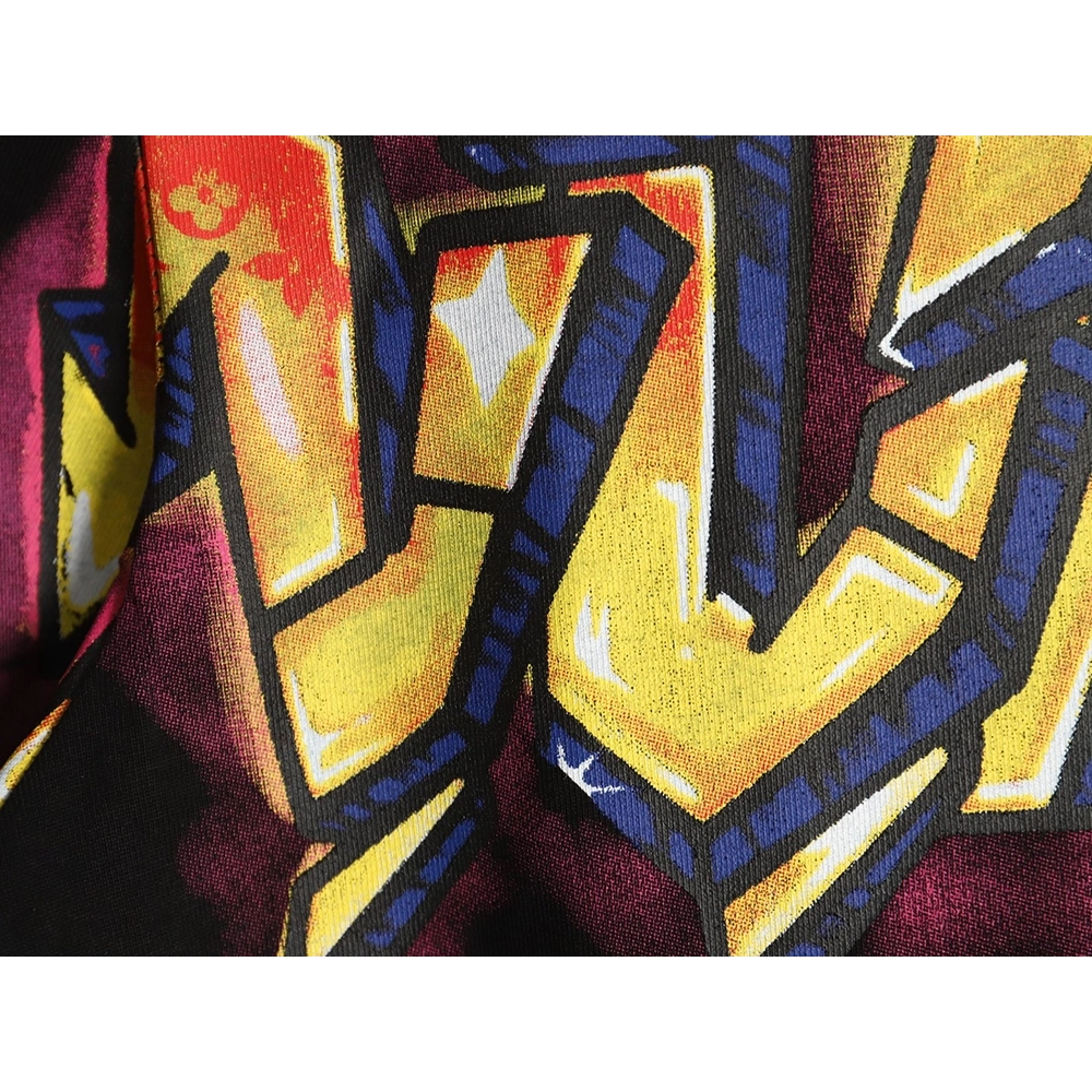 Louis Vuitton flame lettering print short sleeves TSK1,Louis Vuitton