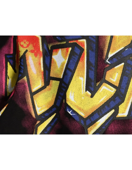 Louis Vuitton flame lettering print short sleeves TSK1,Louis Vuitton