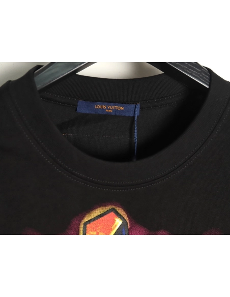 Louis Vuitton flame lettering print short sleeves TSK1,Louis Vuitton