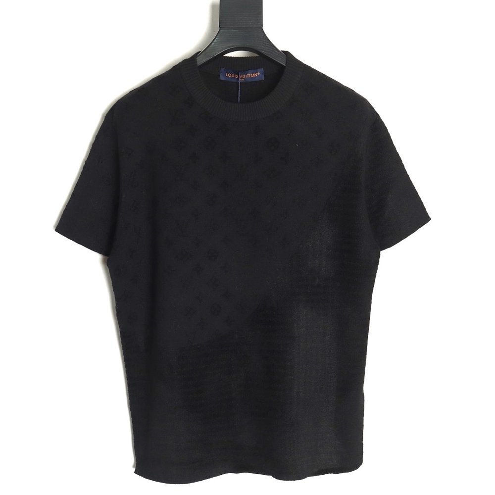 Louis Vuitton jacquard patchwork knitted short-sleeved T-shirt,Louis Vuitton