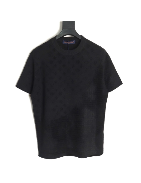 Louis Vuitton jacquard patchwork knitted short-sleeved T-shirt,Louis Vuitton