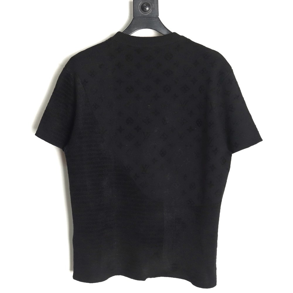 Louis Vuitton jacquard patchwork knitted short-sleeved T-shirt,Louis Vuitton