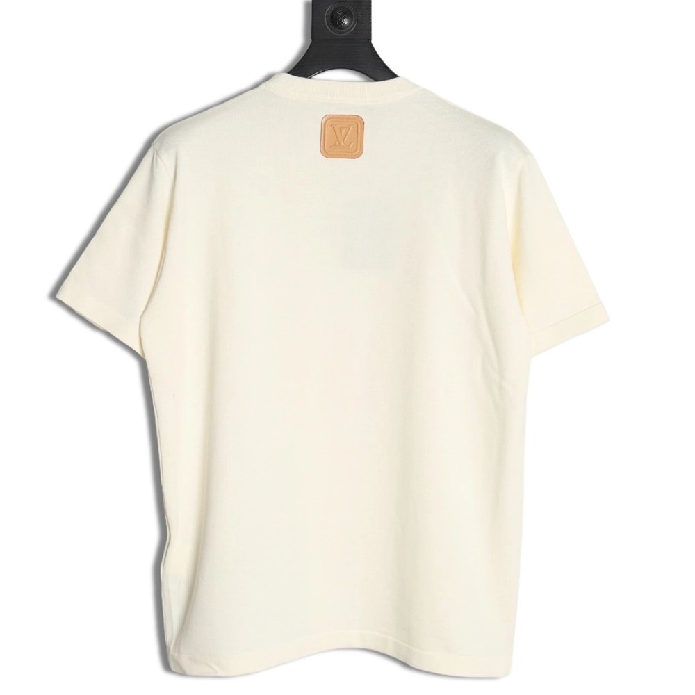 Louis Vuitton yellow chest logo knitted short-sleeved T-shirt,Louis Vuitton
