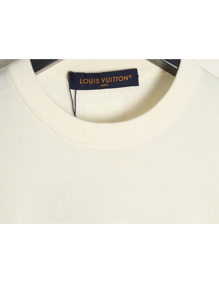 Louis Vuitton yellow chest logo knitted short-sleeved T-shirt,Louis Vuitton