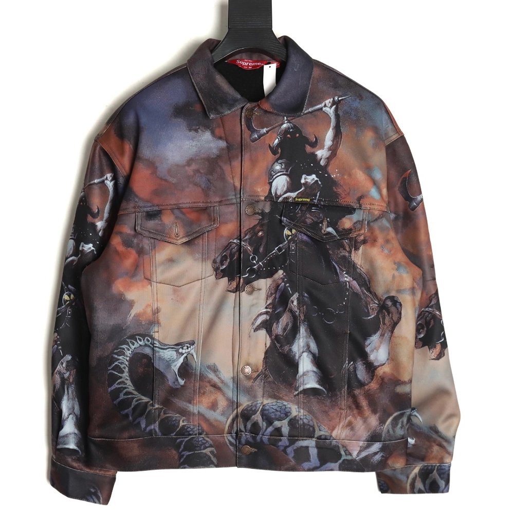 Supreme &amp; Frank Frazetta denim thick jacket,Supreme
