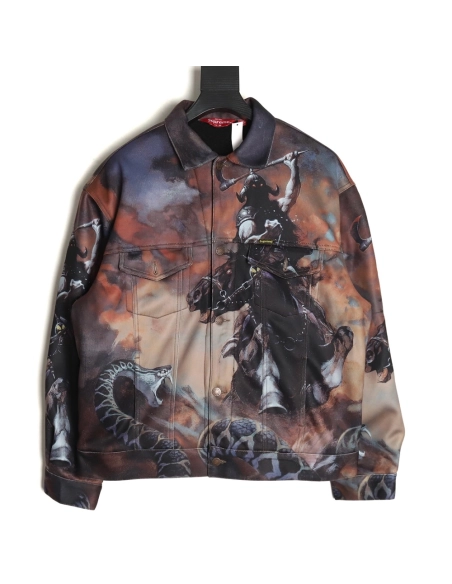 Supreme &amp; Frank Frazetta denim thick jacket,Supreme