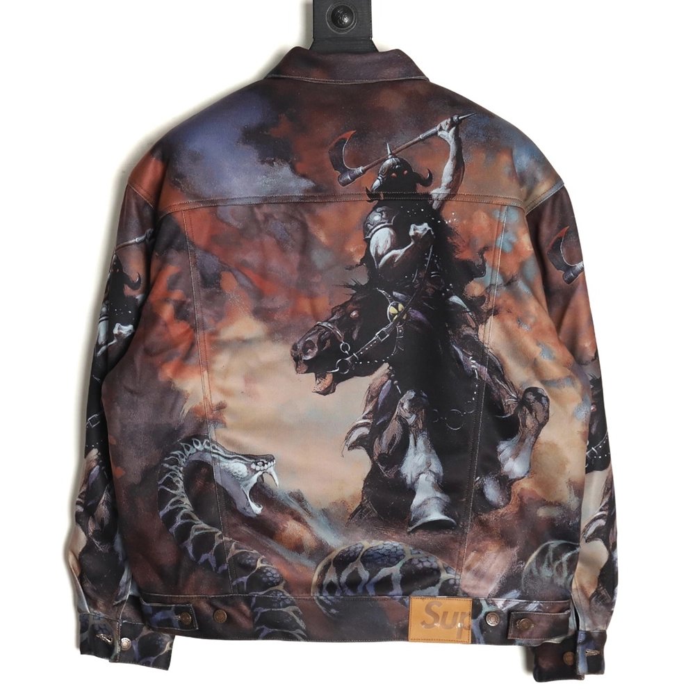 Supreme &amp; Frank Frazetta denim thick jacket,Supreme