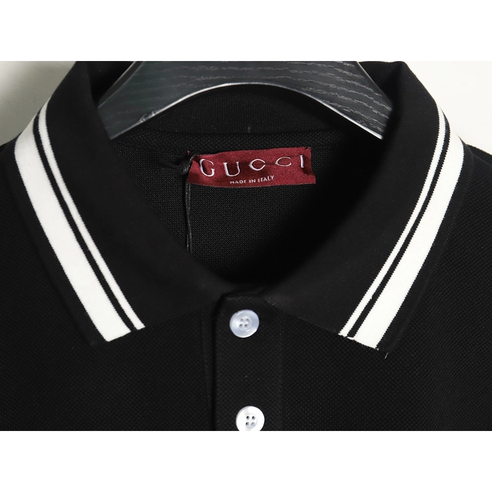 Gucci striped printed lettering short-sleeved polo shirt TSK1,Gucci