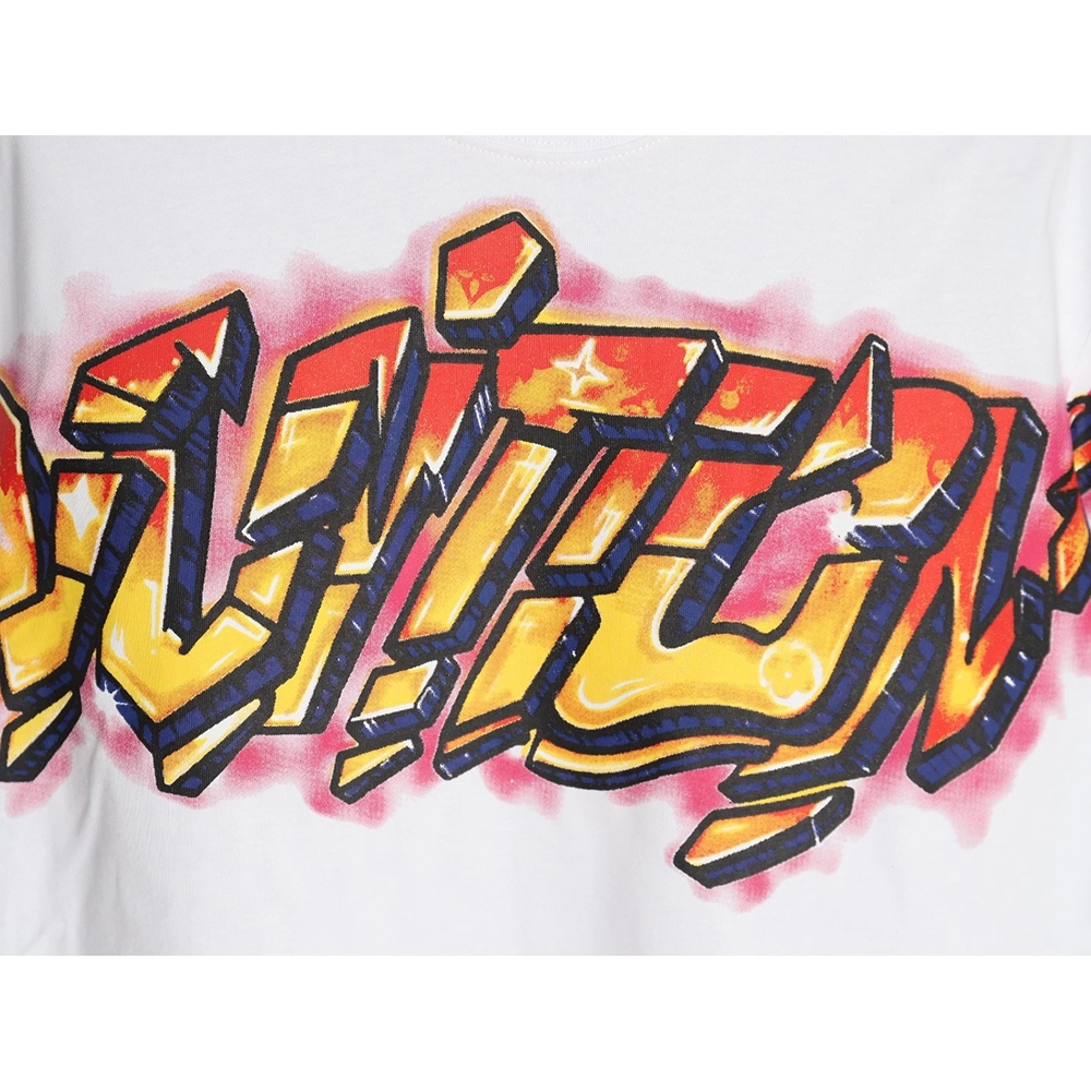 Louis Vuitton flame lettering print short sleeves,Louis Vuitton