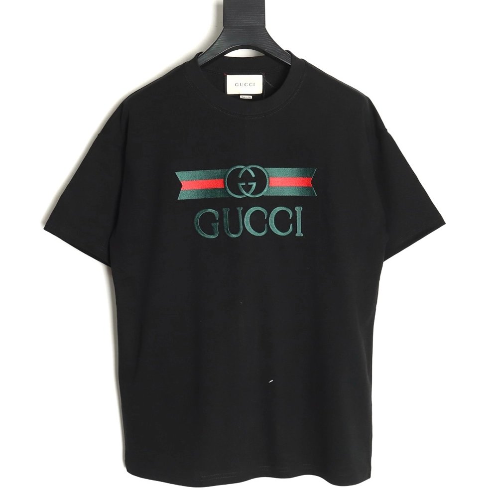 Gucci belt logo embroidered short-sleeved T-shirt TSK1,Gucci