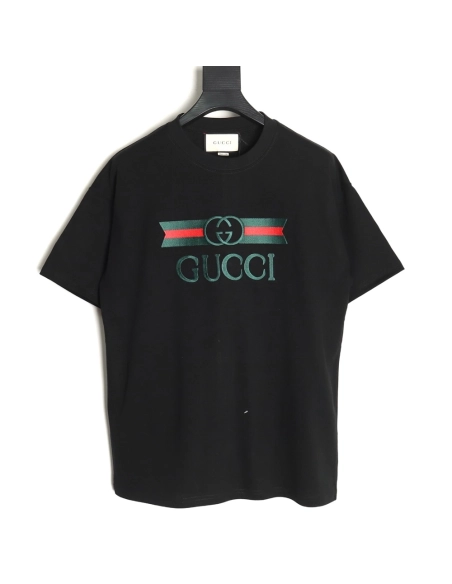 Gucci belt logo embroidered short-sleeved T-shirt TSK1,Gucci