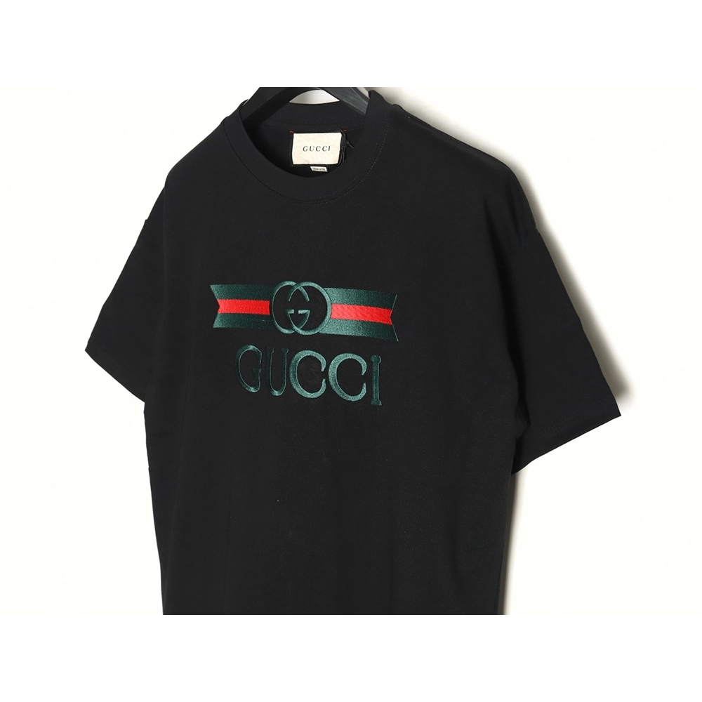 Gucci belt logo embroidered short-sleeved T-shirt TSK1,Gucci