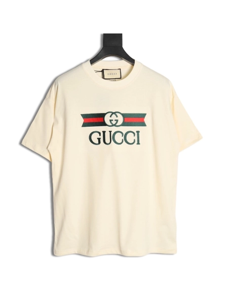 Gucci belt logo embroidered short-sleeved T-shirt,Gucci