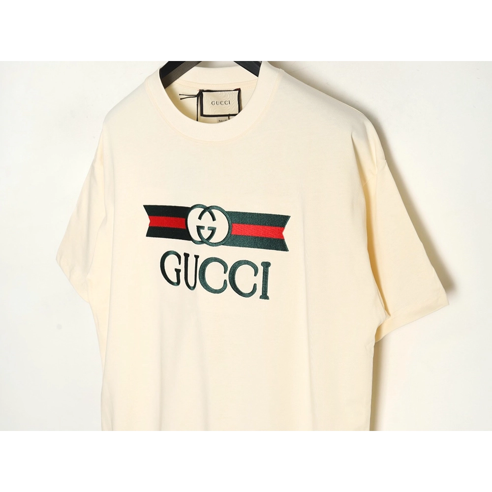 Gucci belt logo embroidered short-sleeved T-shirt,Gucci