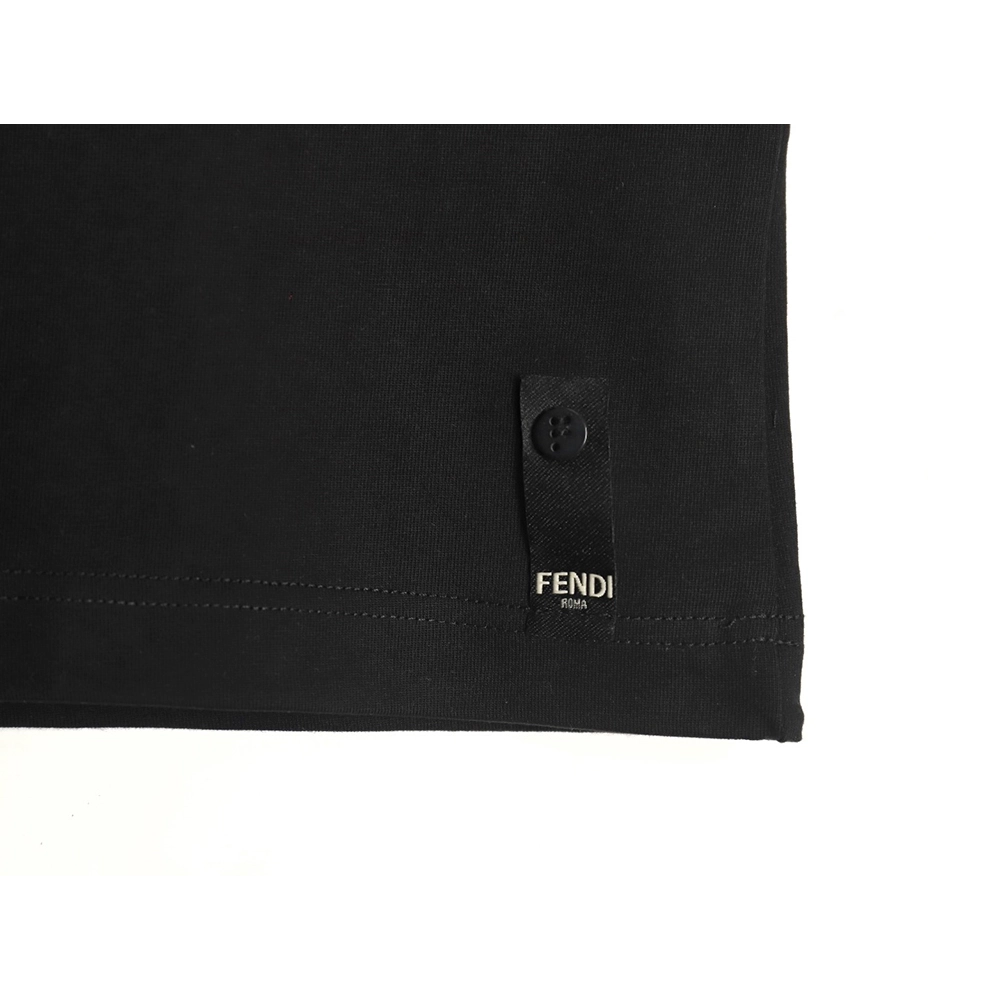 Fendi pizza graphic embroidered short-sleeved T-shirt TSK1,Fendi