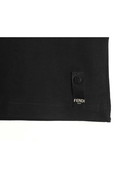 Fendi pizza graphic embroidered short-sleeved T-shirt TSK1,Fendi