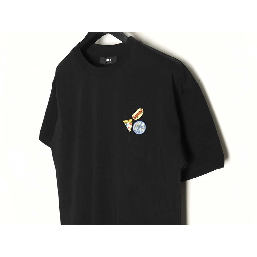 Fendi pizza graphic embroidered short-sleeved T-shirt TSK1,Fendi