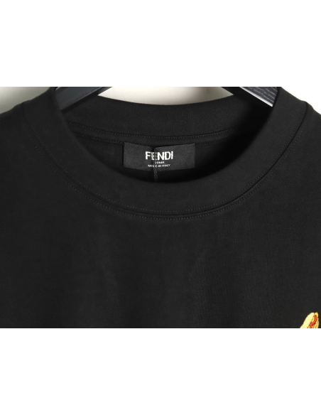 Fendi pizza graphic embroidered short-sleeved T-shirt TSK1,Fendi