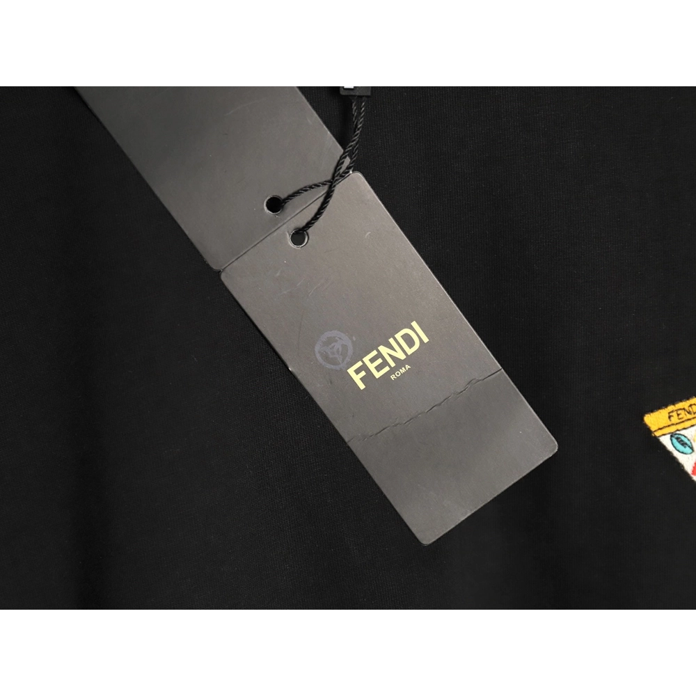 Fendi pizza graphic embroidered short-sleeved T-shirt TSK1,Fendi