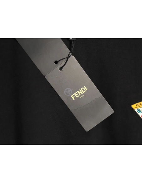Fendi pizza graphic embroidered short-sleeved T-shirt TSK1,Fendi