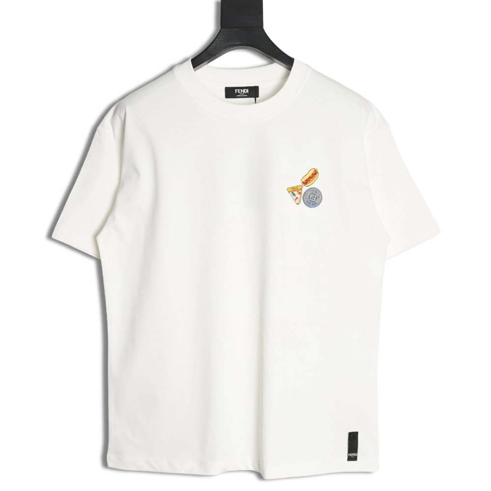 Fendi pizza graphic embroidered short-sleeved T-shirt,Fendi