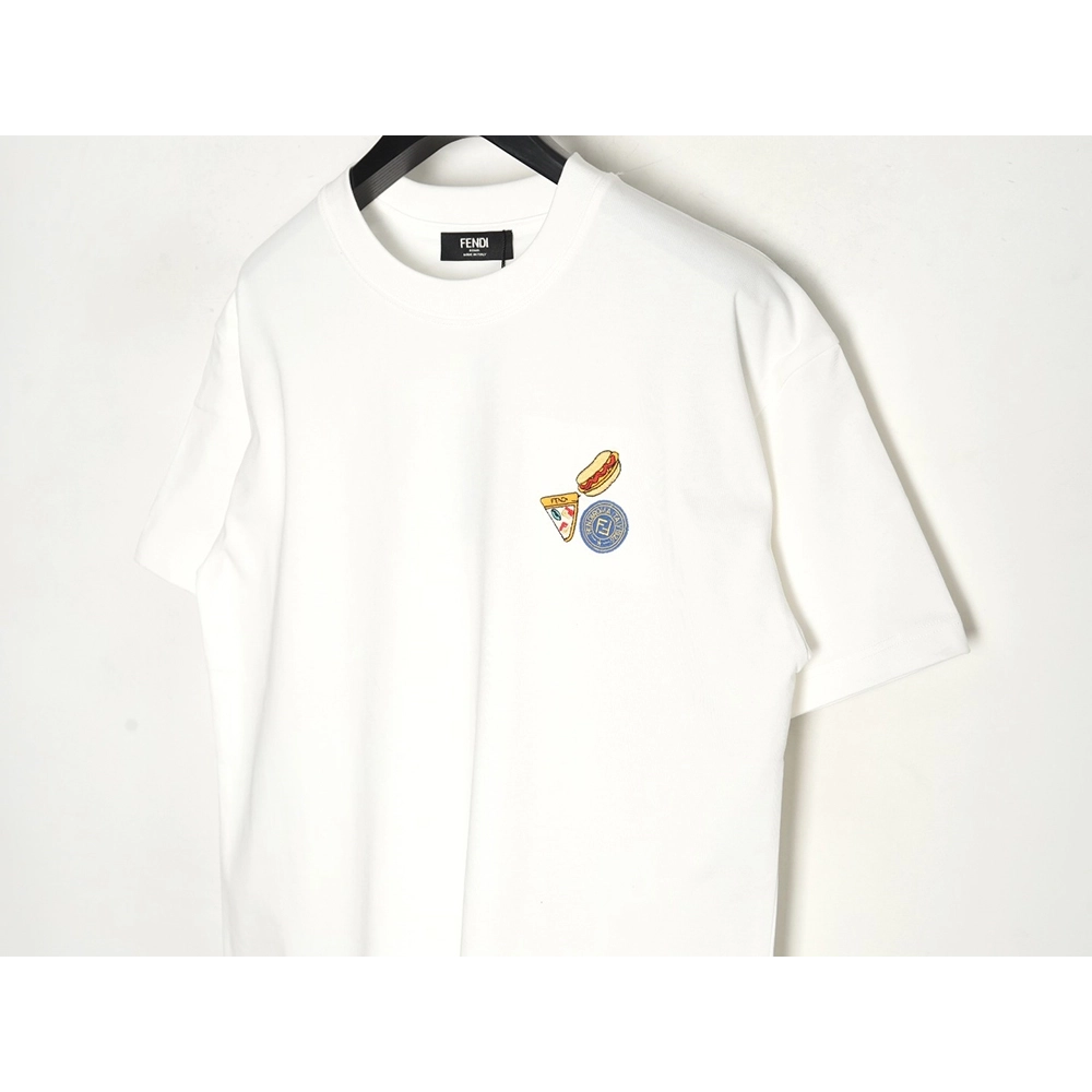 Fendi pizza graphic embroidered short-sleeved T-shirt,Fendi