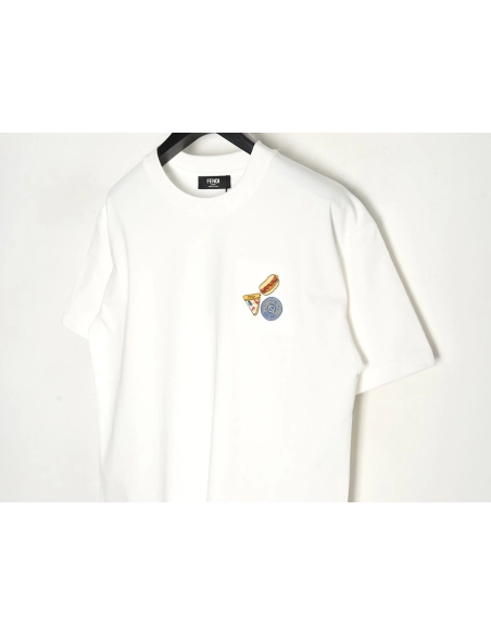 Fendi pizza graphic embroidered short-sleeved T-shirt,Fendi