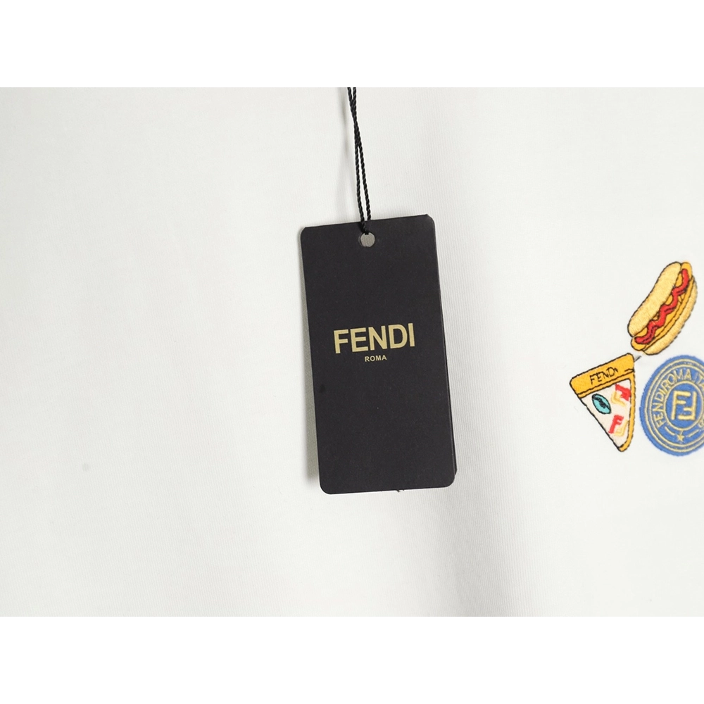Fendi pizza graphic embroidered short-sleeved T-shirt,Fendi