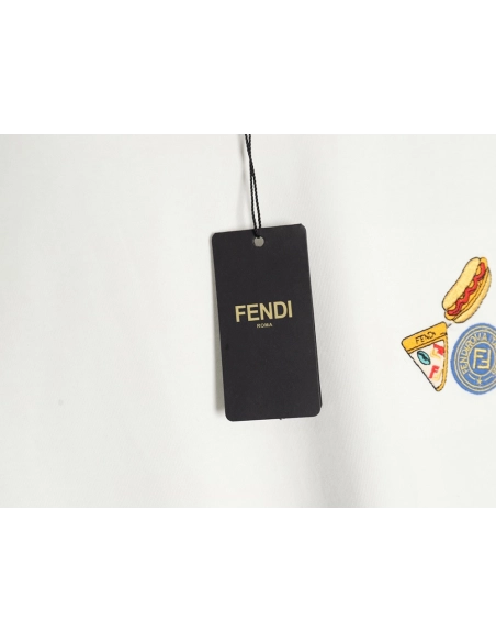 Fendi pizza graphic embroidered short-sleeved T-shirt,Fendi