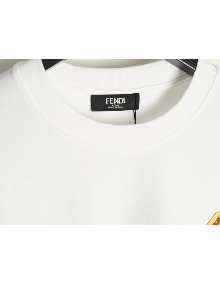 Fendi pizza graphic embroidered short-sleeved T-shirt,Fendi