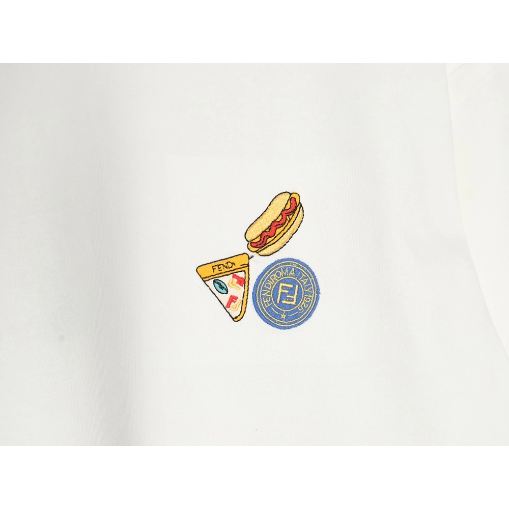Fendi pizza graphic embroidered short-sleeved T-shirt,Fendi