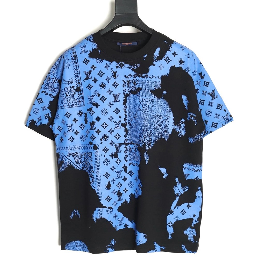 Louis Vuitton cashew flower presbyopic tie-dye short-sleeved T-shirt TSK1,Louis Vuitton