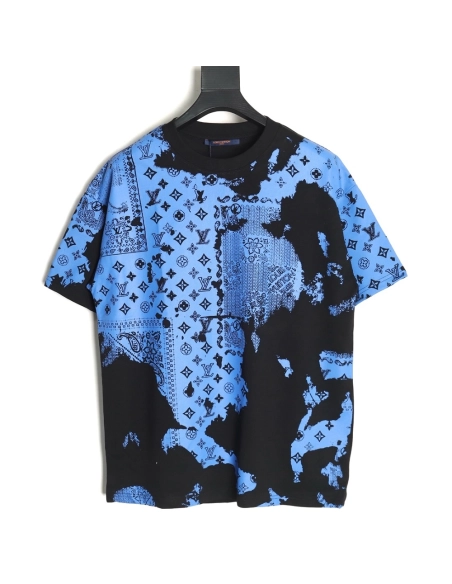 Louis Vuitton cashew flower presbyopic tie-dye short-sleeved T-shirt TSK1,Louis Vuitton