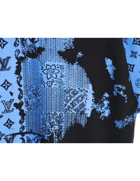 Louis Vuitton cashew flower presbyopic tie-dye short-sleeved T-shirt TSK1,Louis Vuitton