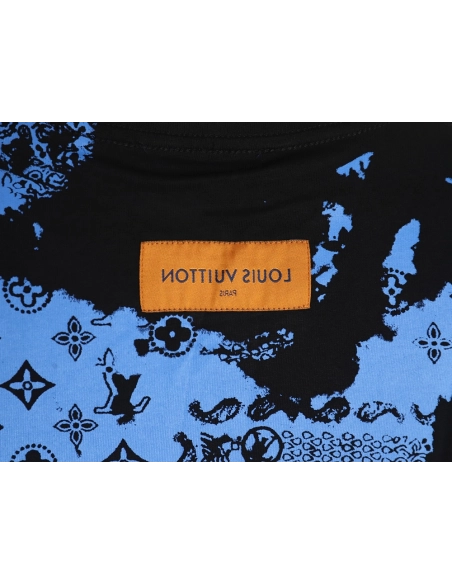 Louis Vuitton cashew flower presbyopic tie-dye short-sleeved T-shirt TSK1,Louis Vuitton