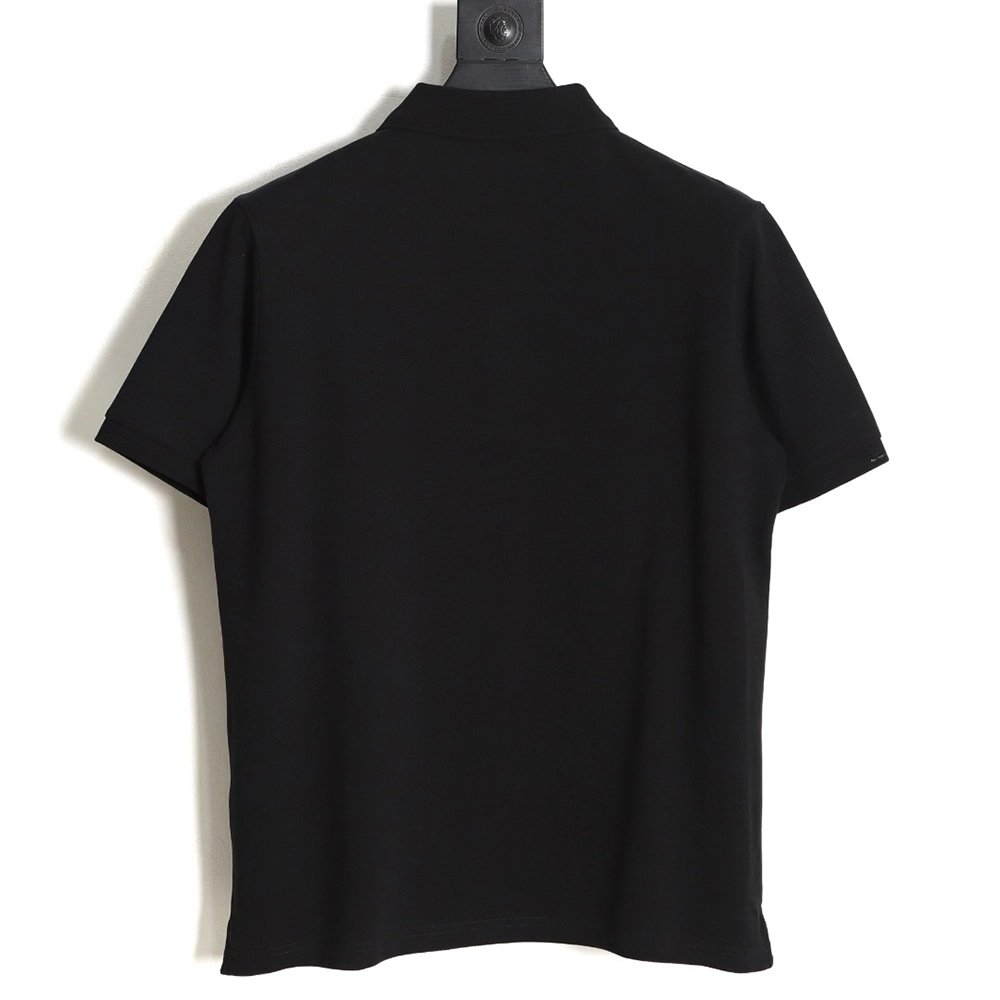 Louis Vuitton pin embroidered short-sleeved polo shirt black,Louis Vuitton