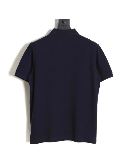 Louis Vuitton pin embroidered short-sleeved polo shirt navy blue,Louis Vuitton