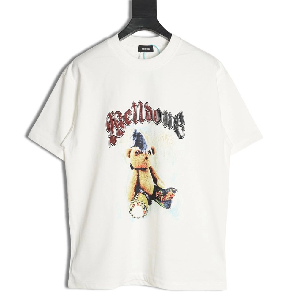 We11 Done Creative Bear Print Short Sleeve T-shirt,We11done