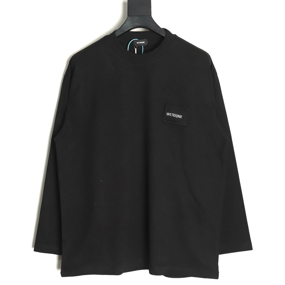 We11 Done Logo Embroidered Simple Long Sleeve T-Shirt TSK2,We11done