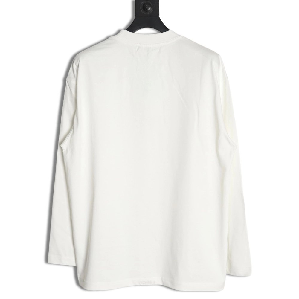 We11 Done Logo Embroidered Simple Long Sleeve T-Shirt,We11done