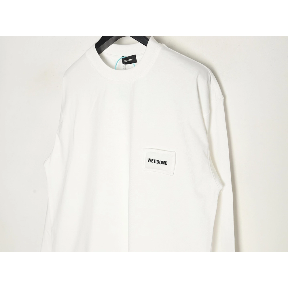 We11 Done Logo Embroidered Simple Long Sleeve T-Shirt,We11done