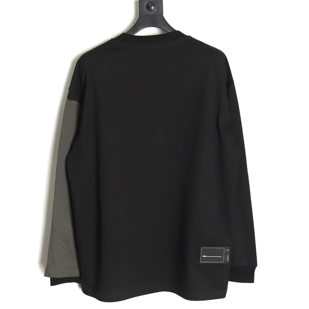 We11 Done Logo Printed Stitching Contrast Color Long Sleeve T-shirt TSK1,We11done