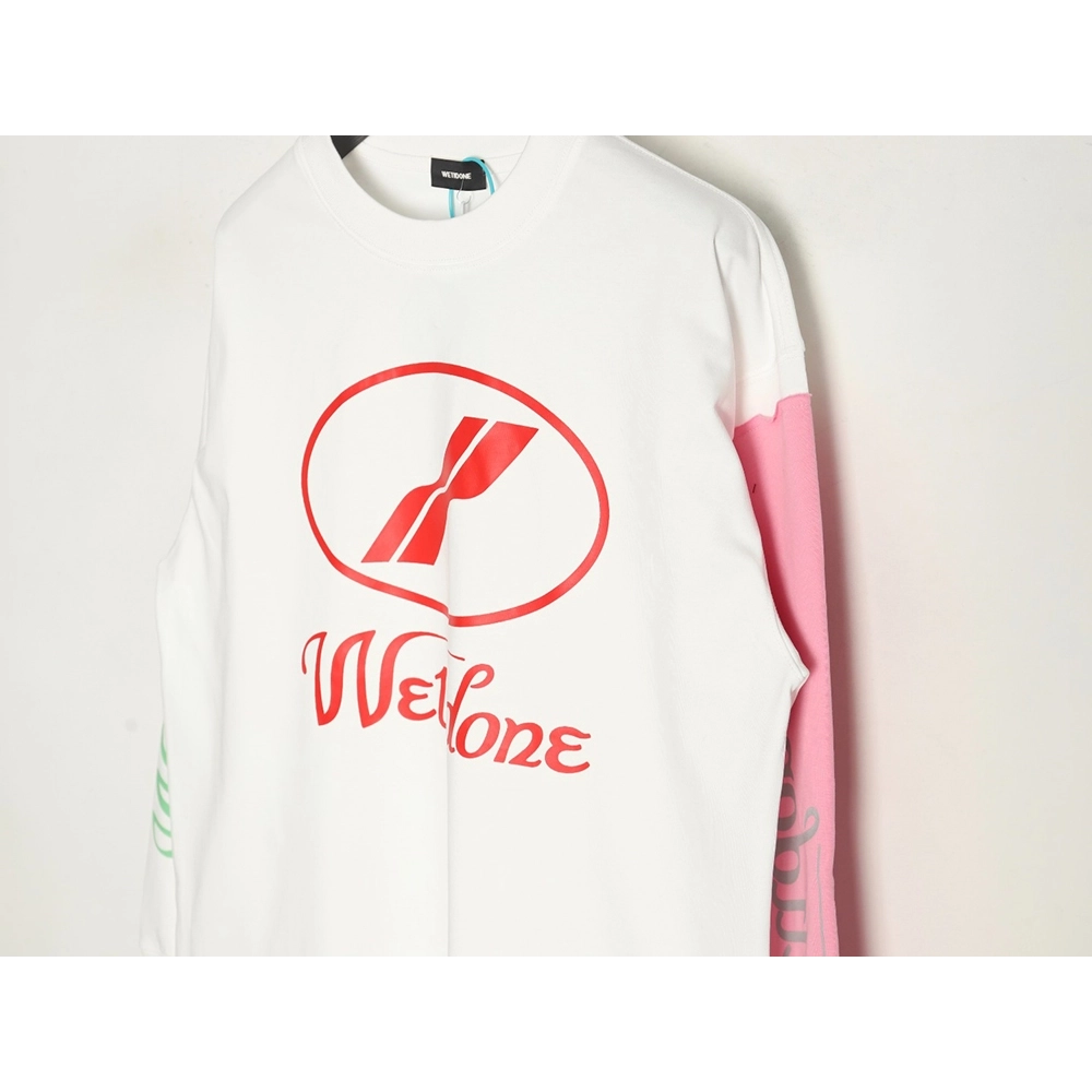 We11 Done Logo Printed Stitching Contrast Color Long Sleeve T-shirt,We11done