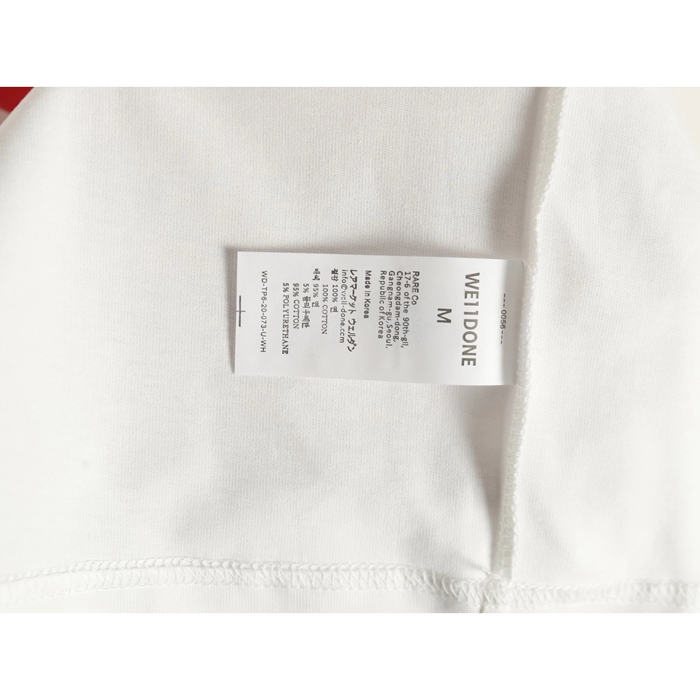 We11 Done Logo Printed Stitching Contrast Color Long Sleeve T-shirt,We11done