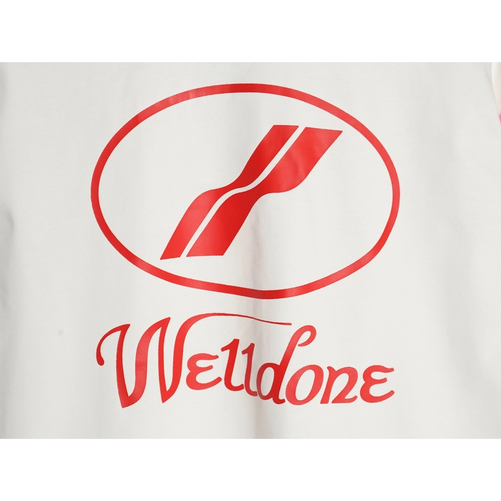 We11 Done Logo Printed Stitching Contrast Color Long Sleeve T-shirt,We11done