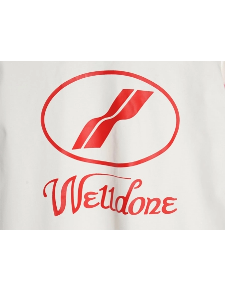 We11 Done Logo Printed Stitching Contrast Color Long Sleeve T-shirt,We11done