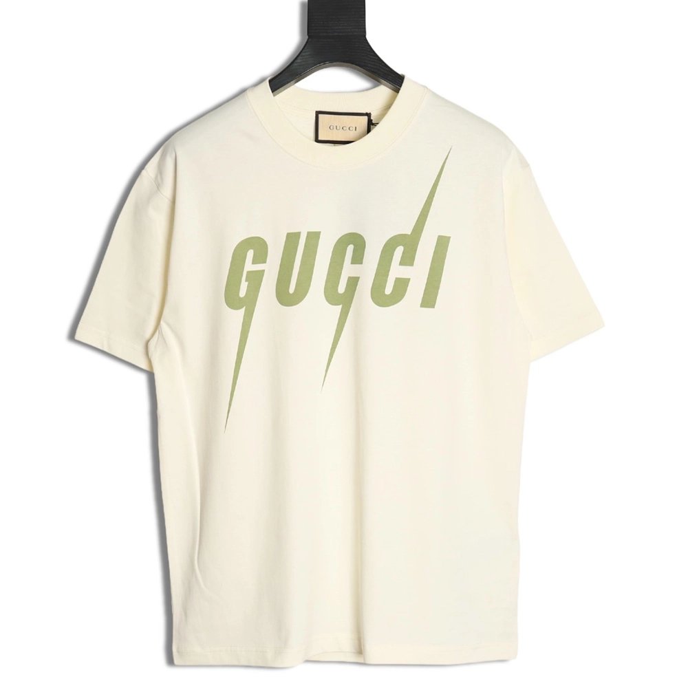 Gucci Avocado Lightning Print Short Sleeve T-shirt,Gucci