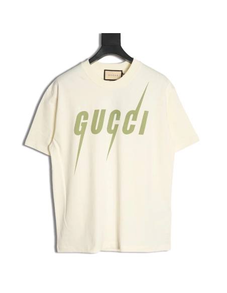 Gucci Avocado Lightning Print Short Sleeve T-shirt,Gucci
